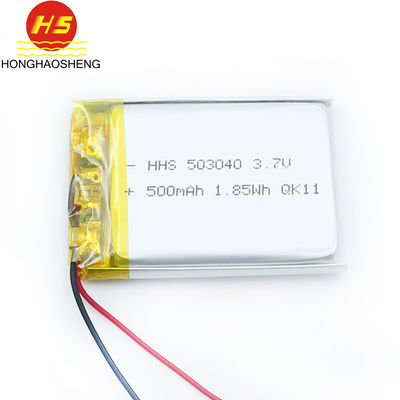 Customized 3.7v 500mah Lipo HHS Li Ion Polymer Battery